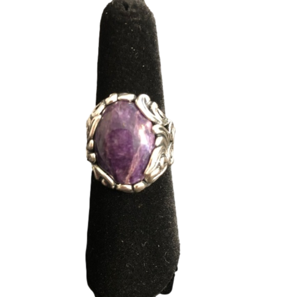 Amethyst Agate Purple Sterling Silver